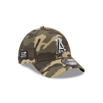 Green Los Angeles Angels Hat - New Era MLB Armed Forces Weekend 39THIRTY Stretch Fit Caps USA3095167